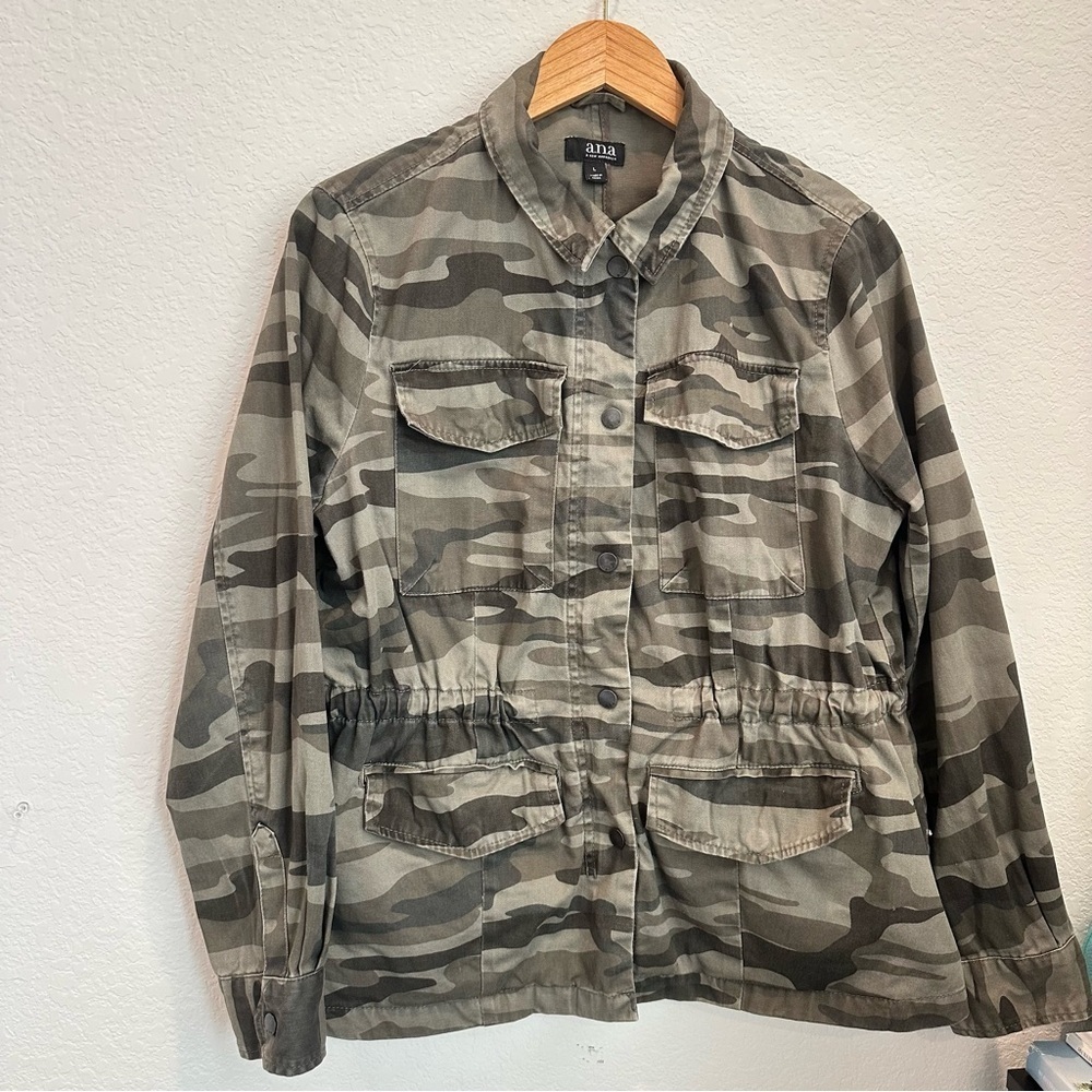 ANA cotton camel print, cargo drawstring waist jacket